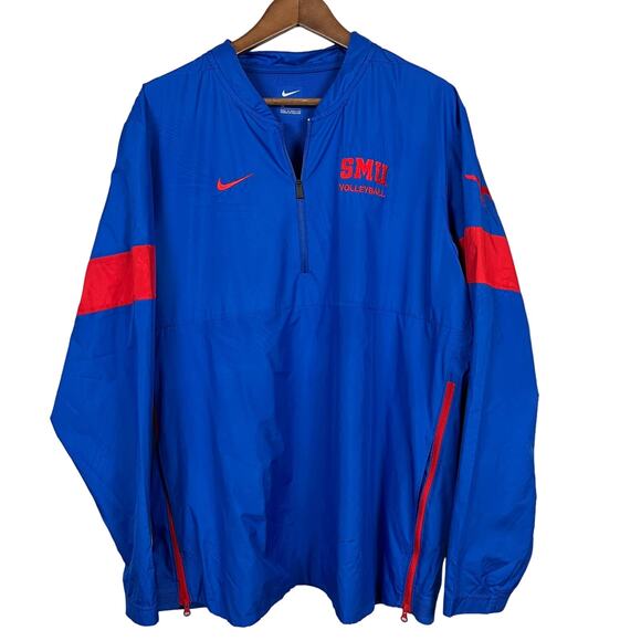 Nike Half Zip Vented Pullover SMU Volleyball Dallas Texas Blue Sweatshirt - XL - Picture 1 of 5